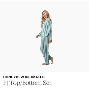 Honeydew Intimates Green and White Pajama Set